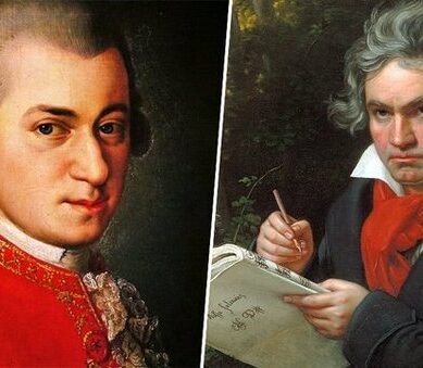 Chiostri e cortili si conclude con un confronto tra due giganti del classicismo: Mozart e Beethoven